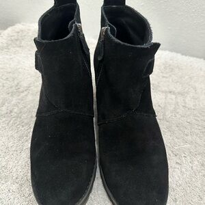 Eileen Fisher suede black booties.
